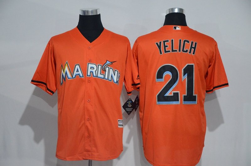 Miami Marlins 21 Christian Yelich basketball Jerseys color Orange
