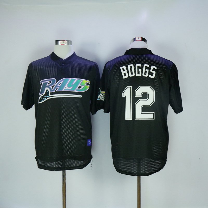 Tampa Bay Rays 12 Wade Boggs basketball Jerseys color black