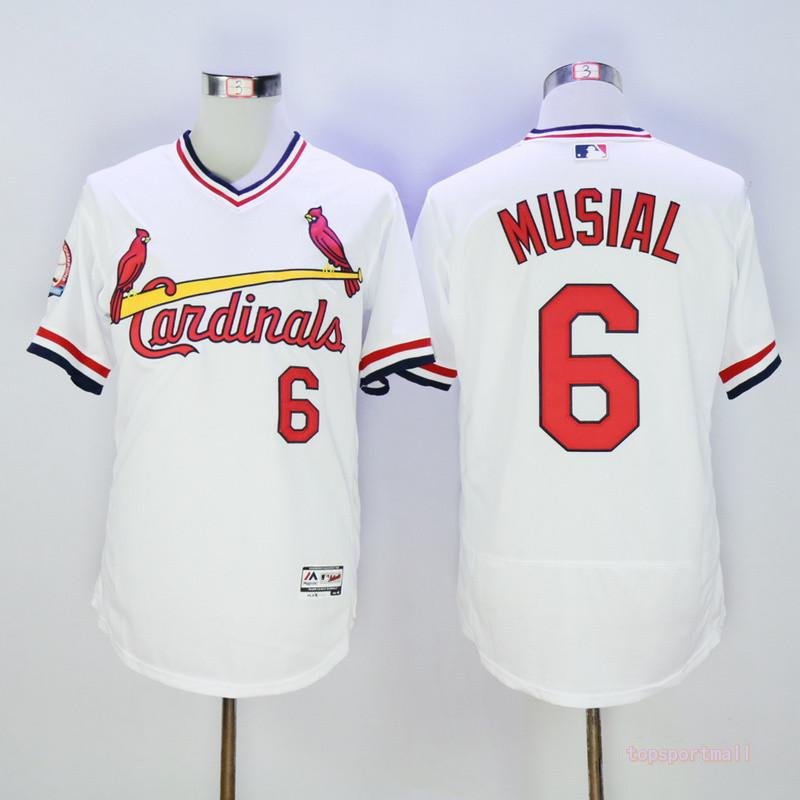 St. Louis Cardinals 6 Stan Musial basketball Jerseys color white 2