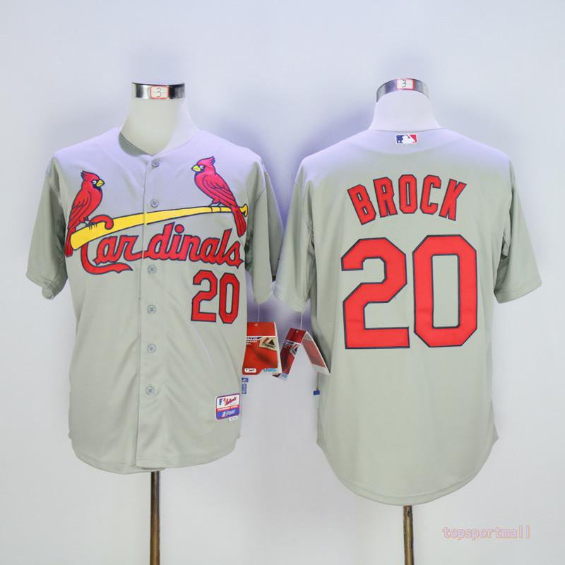 St. Louis Cardinals 20 Lou Brock basketball Jerseys color grey
