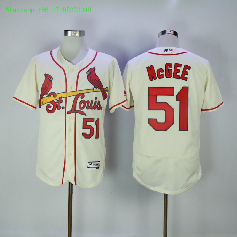 St. Louis Cardinals 51 Willie McGee basketball Jerseys color white 1