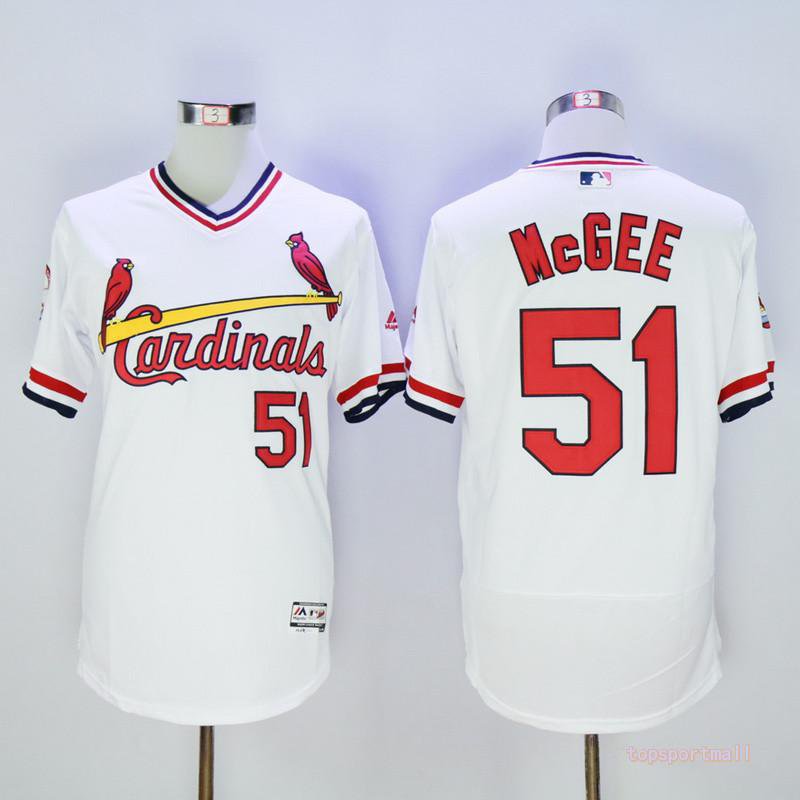 St. Louis Cardinals 51 Willie McGee basketball Jerseys color white 2