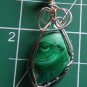 malachite wrapped in sterling silver