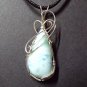 larimar wrapped in sterling silver
