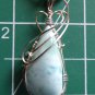 larimar wrapped in sterling silver