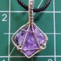 charoite square wrapped in sterling silver