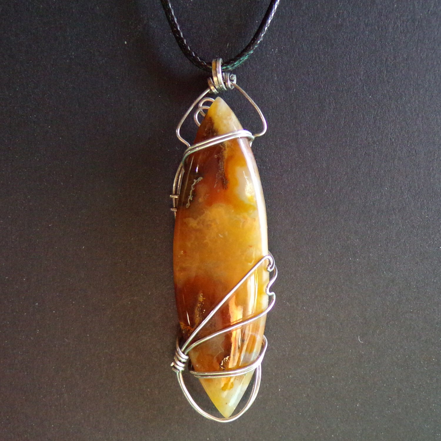 agate wrapped in sterling silver