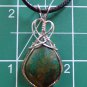 chrysocolla wrapped in sterling silver
