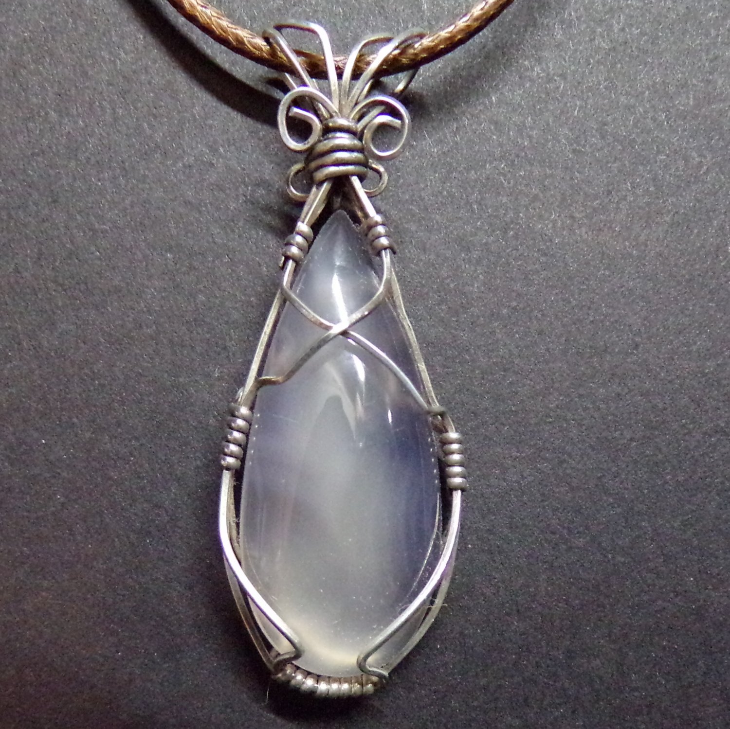turtleback agate wrapped in sterling silver