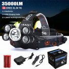 35000LM 5x CREE XM-L T6 LED Headlamp Headlight Flashlight Head Light Lamp 18650
