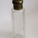 ANTIQUE CRYSTAL GLASS BACCARAT BOTTLE WIND BRASS CAP MONOGRAM