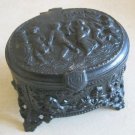 VINTAGE USSR GIFT JEWELRY BLACK CAST IRON - KASLI - RUSSIAN FIGURATIVE BOX