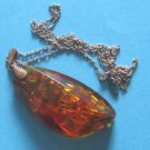 USSR CCCP NATURAL BALTIC AMBER GOLD CANDY SPARKS PENDANT 10 GRAMS