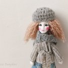 Handmade Art Doll, Fabric Doll, Miniature Textile Doll, Tiny Cloth Doll, Ooak Doll