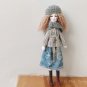 Handmade Art Doll, Fabric Doll, Miniature Textile Doll, Tiny Cloth Doll, Ooak Doll