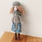 Handmade Art Doll, Fabric Doll, Miniature Textile Doll, Tiny Cloth Doll, Ooak Doll
