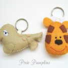 Cute Felt Animals, Felt Embroidered Animals Keyring / Brooch / Ornament – Giraffe / Seal