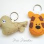 Cute Felt Animals, Felt Embroidered Animals Keyring / Brooch / Ornament â Giraffe / Seal