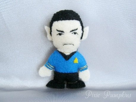 Star Trek, Spock Inspired Felt Plush Doll, Geekery Plush Toy &acirc;�� Brooch / Keyring / Ornament / Plush