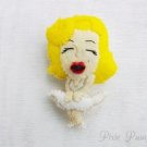 Marilyn Monroe Felt Plush Doll, Felt Doll Plushie Toy – Pin Brooch / Keyring / Ornament / Plush