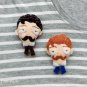 French Mustache Man Brooch - Gentleman Face Pin, Felt Mustache Man Pin - Felt Brooch / Keyring