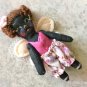Tiny Doll With Fairy Wings, Miniature Black Fairy Doll, Ooak Doll, Fairy Little Black Girl