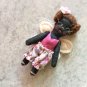 Tiny Doll With Fairy Wings, Miniature Black Fairy Doll, Ooak Doll, Fairy Little Black Girl