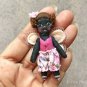 Tiny Doll With Fairy Wings, Miniature Black Fairy Doll, Ooak Doll, Fairy Little Black Girl