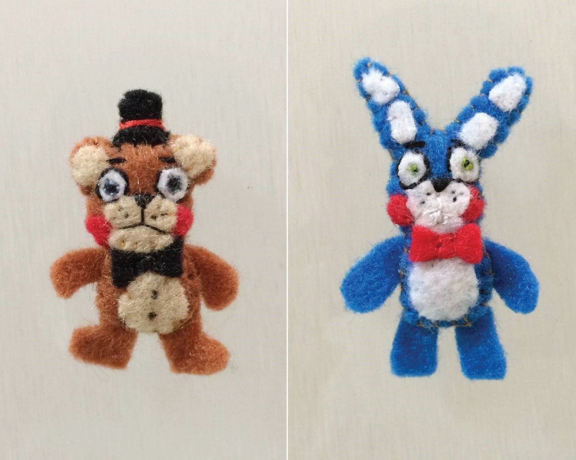 Miniature Felt FNAF, Felted Freddy Fazbears, Tiny Bonnie Plushie, Five Nights At Freddy's Plush Toy
