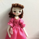 Handmade Princess Doll / Cloth Girl Doll / Princess In Fuchsia / Ooak doll / Textile Doll Princess