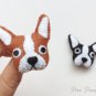 Felt Dog Boston Terrier Brooch, Dog Felt Brooch, Felt Animal, Felt Dog Brooch Pin, Handmade Jewelry
