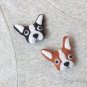 Felt Dog Boston Terrier Brooch, Dog Felt Brooch, Felt Animal, Felt Dog Brooch Pin, Handmade Jewelry