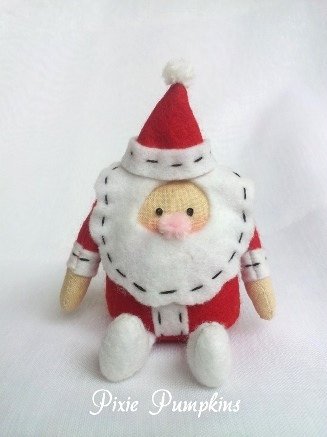 Handmade Felt Santa Ornament, Felt Christmas Ornament, Miniature Santa Claus, Christmas Home Decor