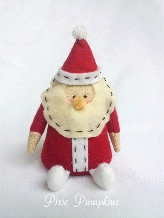 Handmade Felt Santa Ornament, Felt Christmas Ornament, Santa Claus Decoration, Interior Doll