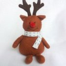 Handmade Felt Reindeer, Christmas Plush Ornament, Felt Stuffed Soft Sculpture - Rudolph The Reindeer