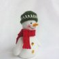 Handmade Snowman Ornament With Crocheted Hat & Scarf, Snowman Plush, Felt Ornament, Christmas Decor