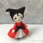 Miniature Red & Black Jester Ooak Doll, Jester Circus Doll, Jester Handmade Cloth Doll, Collectible