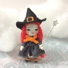 Tiny Witch, Miniature Halloween Witch Doll With Wand, Miniature Witch Toy, Halloween Decor