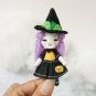 Miniature Halloween Doll, Tiny Halloween Witch With Broom, Plush Doll, Little Witch, Halloween Gift