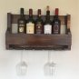 Hand crafted Wine Rack + Wine Glass holder made with Pallet wood