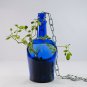 Beautiful Hanging Succulent Planter Pot Made from Cobalt blue Whiskey Bottle 2 PLANTERSHIPSAVE