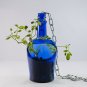 Beautiful Hanging Succulent Planter Pot Made from Cobalt blue Whiskey Bottle 2 PLANETR PLUS TWOCHAIN
