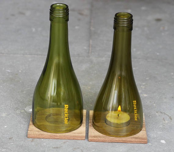 Wine Bottle Tea Light Candle Cover Set