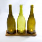 WINE BOTTLE LED Candle Stand - Cover - Holder Set with a Wooden base For Table decoration