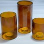 BEER BOTTLE Tea Light Hurricane candle cover Trio set : AMBER - Brown Green