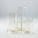 Wine bottle Tea Light Hurricane Candle cover Trio set : Clear