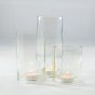 Wine bottle Tea Light Hurricane Candle cover Trio set : Clear