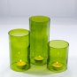Wine bottle Tea Light Hurricane candle cover Trio set : Green