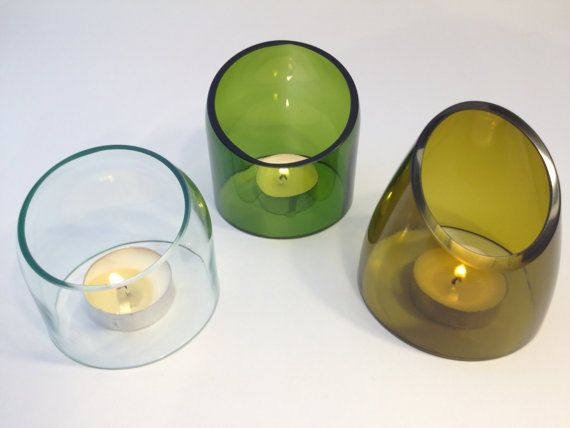 WINE BOTTLE Tea Light Candle Cover Set