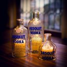 ABSOLUT VODKA bottle Tea Light Hurricane candle cover Trio set